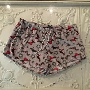 Cynthia Rowley Red and Gray Dog Print Women's Pajama Shorts